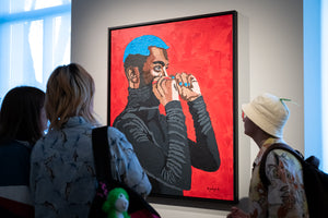 Daniel Gyekyi Gyan (Ghana)<br>Turtle Neck II, 2021<br>Drobė, akrilas, 128×102