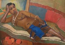 Load image into Gallery viewer, Pranas Domšaitis&lt;br&gt;Odaliska, ~1924&lt;br&gt;Aliejus, drobė, 63x89 (83x109)