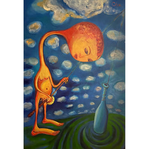Linas Cicėnas-CICA | Žvejojantis Berniukas, 2016 | Aliejus, drobė, 130x90