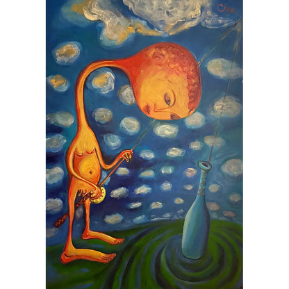 Linas Cicėnas-CICA | Fishing Boy, 2016 | Oil on canvas, 130x90
