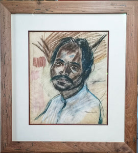 Pranas Domšaitis<br>Vyro portretas, 6-7 deš.<br> Pastelė, popierius, 41x33 (65x59)