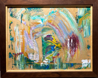 Adomas Galdikas | Abstraction | Oil on paper, 23x30 (29x36)