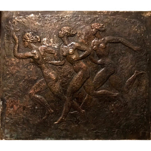Juozas Kėdainis | Trys bėgančios | Bronza, reljefas, 71.5x86