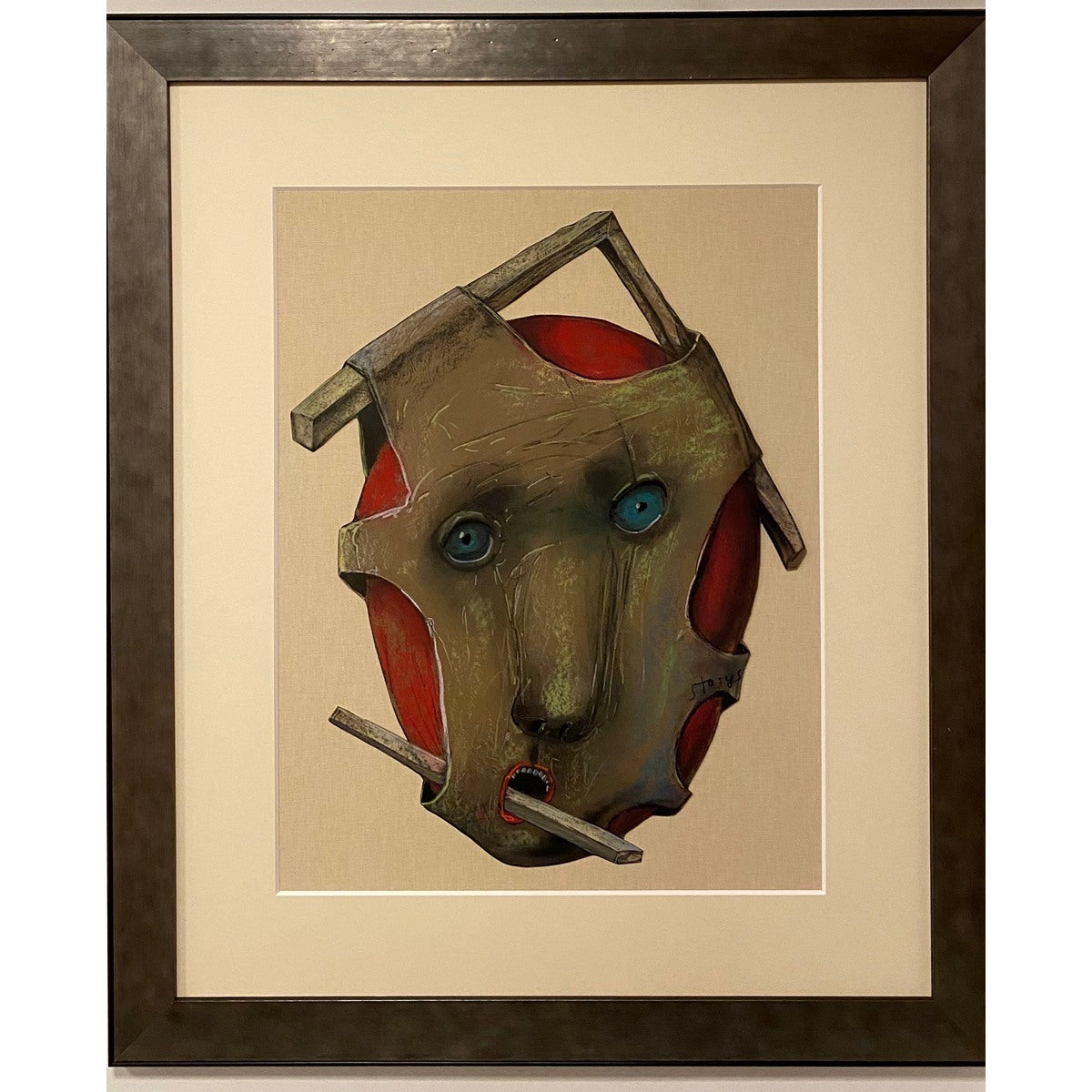 Stasys Eidrigevičius | Po karo, 1987 | Pastelė, popierius, drobė 67x54 (93 x 80)