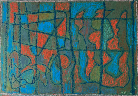 Algirdas Petrulis | Composition, 1998 | Pastel, chalk, paper, 35x51 (50x66.3)