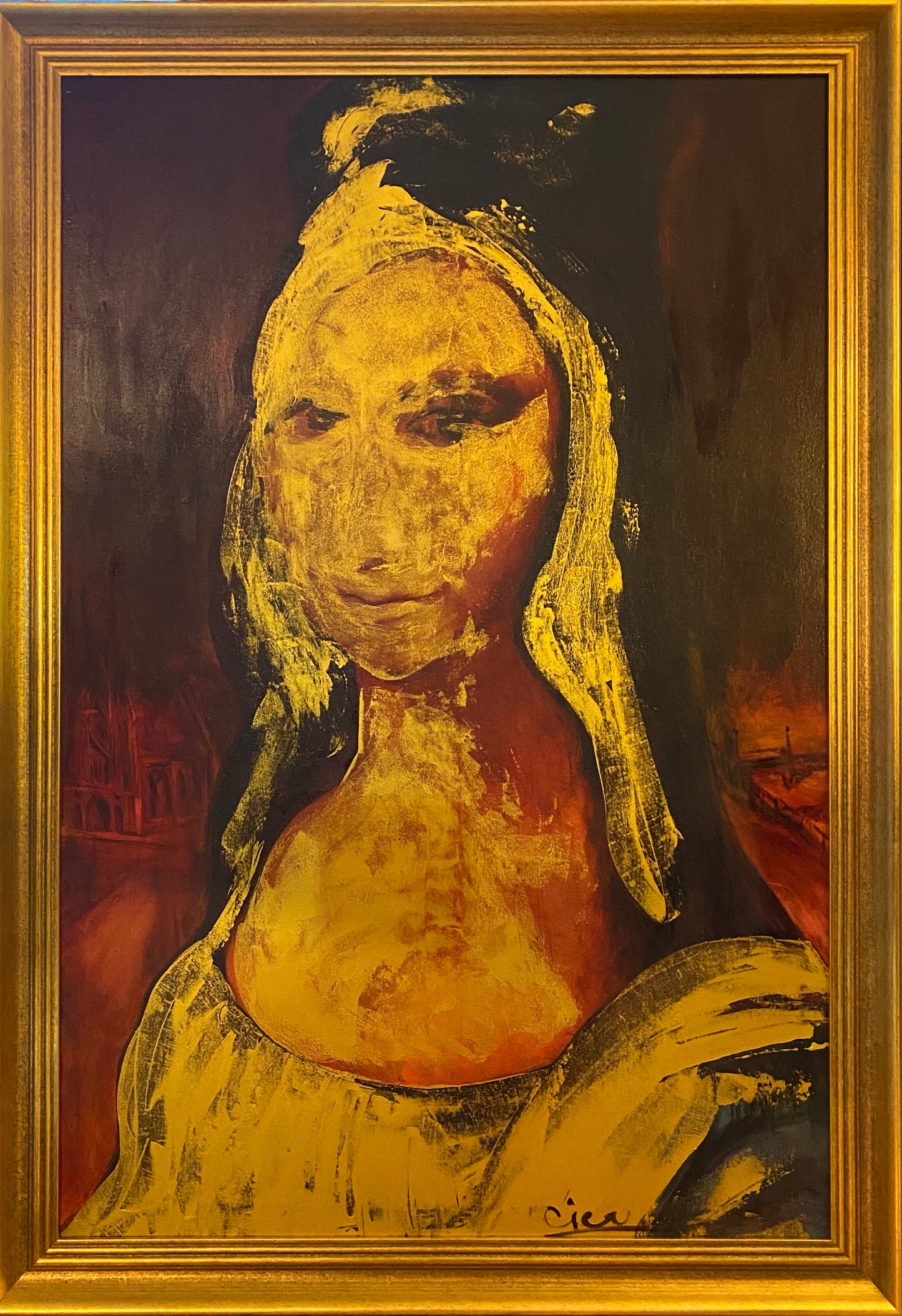 Linas Cicėnas-CICA | Mona Lisa in Blur, 2012 | Aliejus, drobė, 118x78 (123x93)