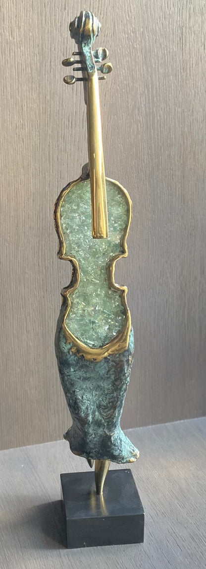 Christian Nowaczyk | Moteris smuikas | Bronza, stiklo kristalai, H 51,5