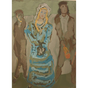 Emmanuel Mane-Katz | Rachel between the Two Men, 1966 | Litografija, 54x71