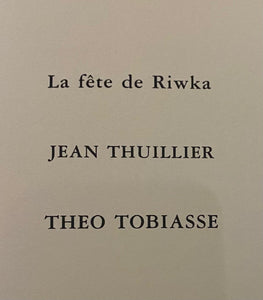 Theo Tobiasse<br>L'étincelle de cette flamme qui devenait silence, Iš rinkinio La fête de Riwka, 1989<br>Litografija, 98/99
