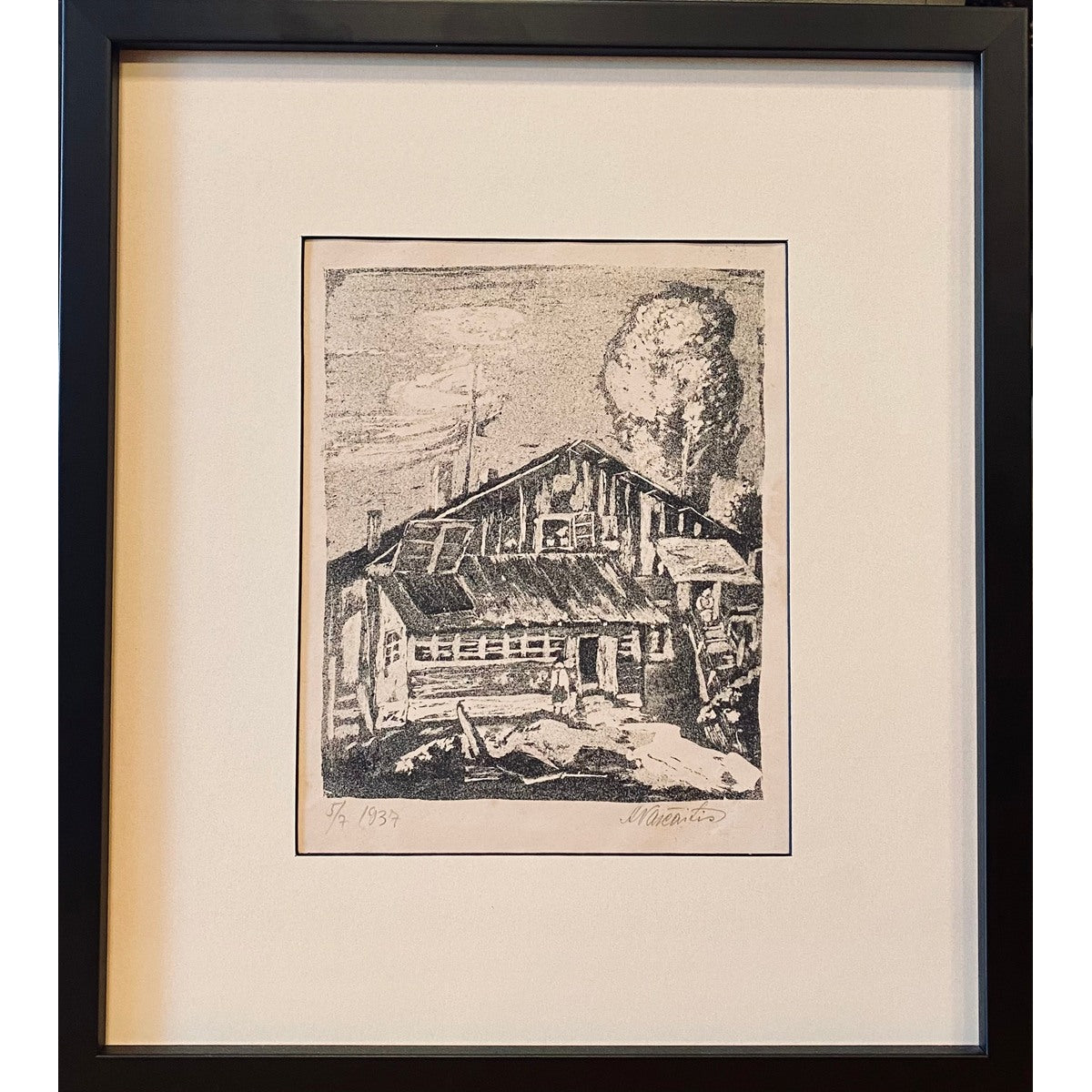 Adolfas Vaičaitis | Vilnius Street, 1937 | Linocut, 5/7, 26x21 (44x39)