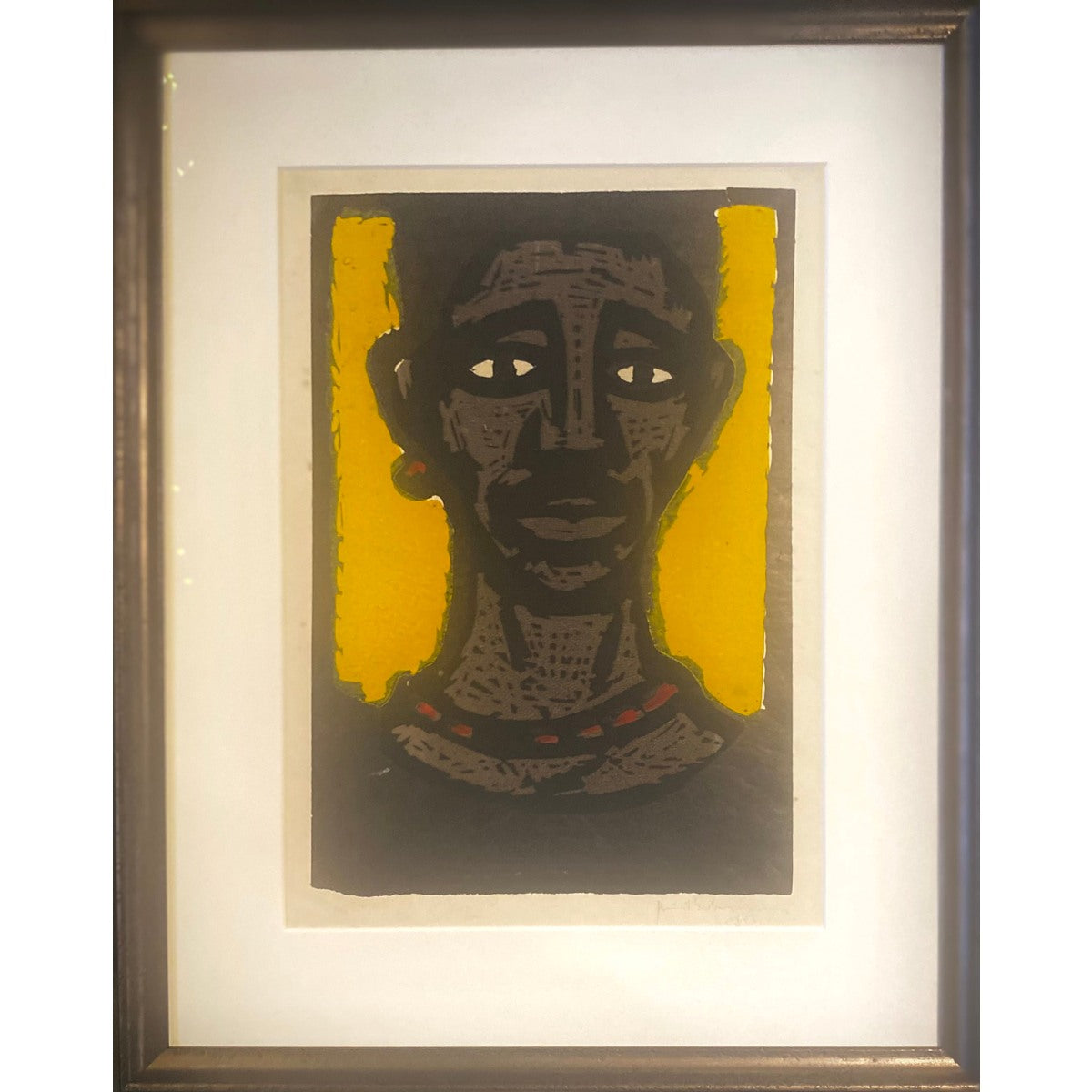 Rimtautas Gibavičius | Negras, 1958 | Popierius, spalvotas linoraižinys, 36,8x25,7 (54,5x43,5)