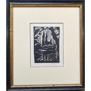 Aspazija Vaivadaitė Surgailienė | Bažnyčia I, 1958 | Linoraižinys, 11,5x8