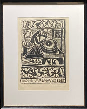 Load image into Gallery viewer, Viktoras Petravičius&lt;br&gt;Ilsta man rankelės (Mano gimtinėje), 5/12, 1948&lt;br&gt;Popierius linoraižinys, 25,5x18 (43x34)