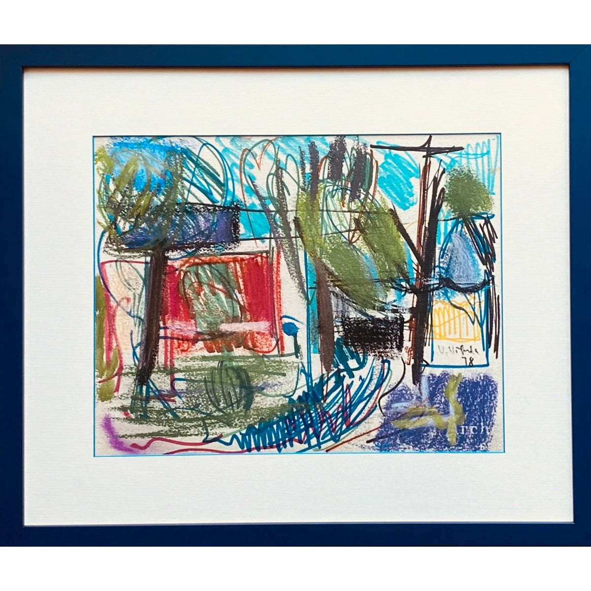 Viktoras Vizgirda | Peizažas, 1978 | Mišri technika, popierius, 27x34,5 (41,5x49)