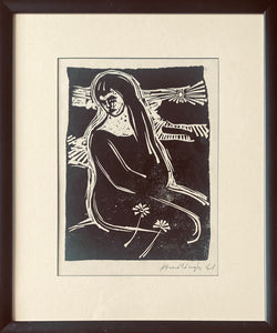Aloyzas Smilingis<br>Pavasaris, 1961<br>Linoraižinys, 26x20 (46x37)
