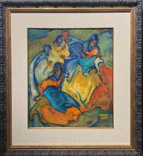 Load image into Gallery viewer, Jonas Rimša&lt;br&gt;Andų moterys šokyje&lt;br&gt;Akvarėlė, popierius, 46x38 (69x62)