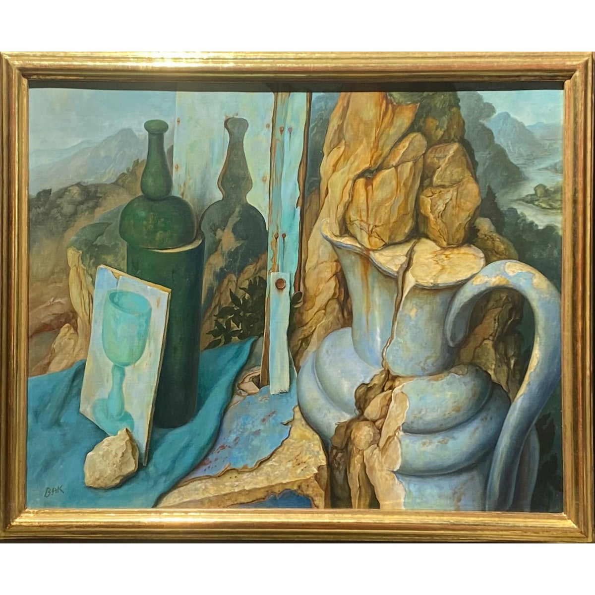Samuel Bak | Still Life with Vessels, a. 1985 | Drobė, aliejus, 40x50 (45x55)
