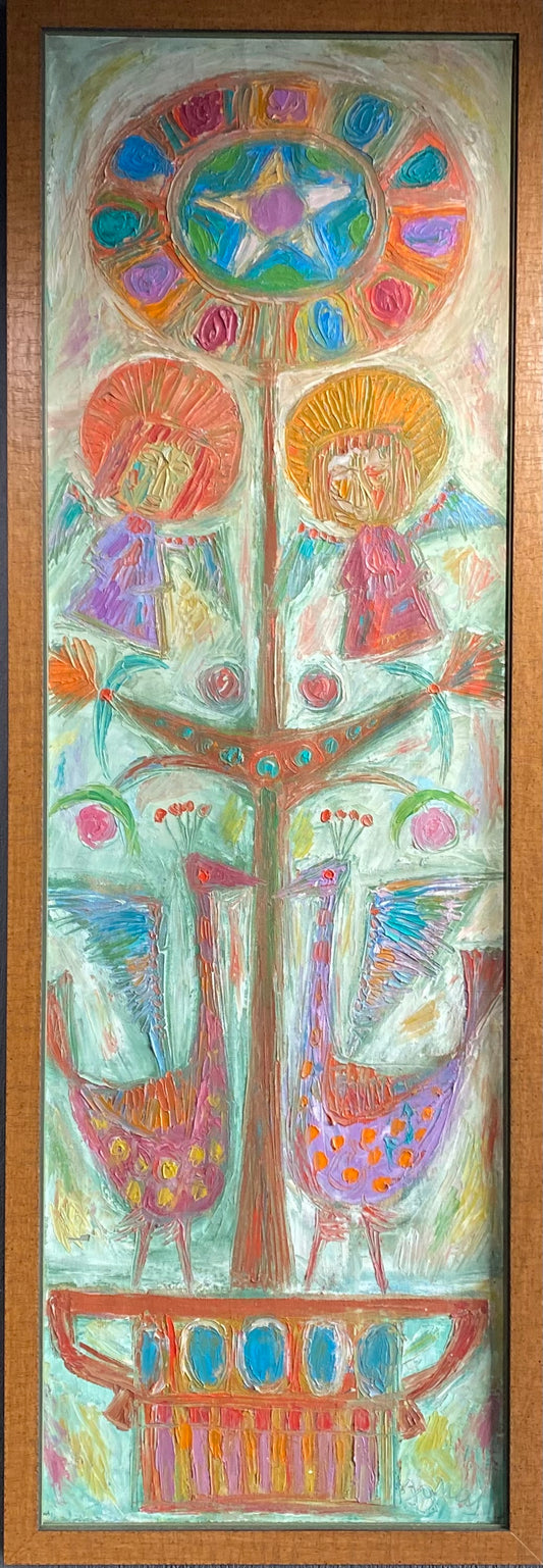 Vytautas Ignas | Tree of Life, 1960-80 | Oil on canvas, 127x40,5 (132x46)