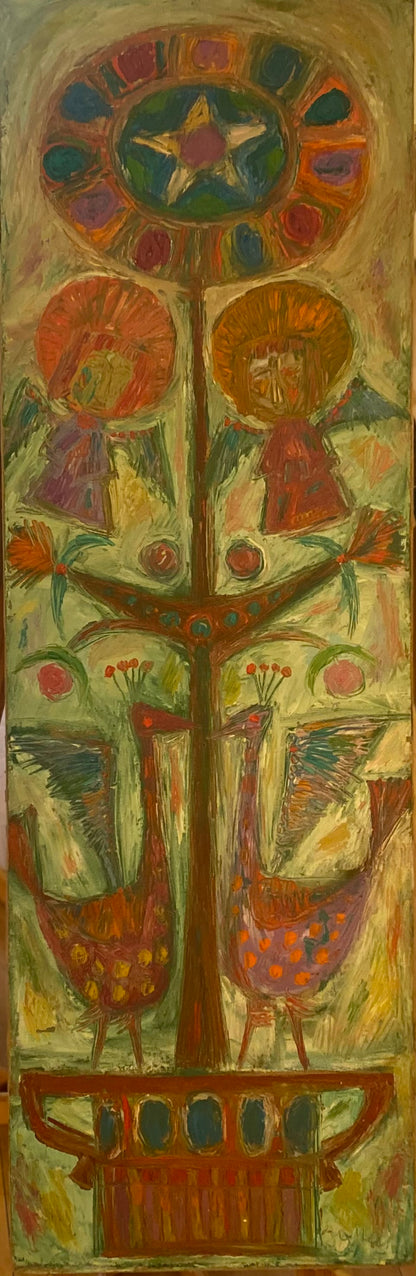 Vytautas Ignas | Gyvybės medis, 1960-80 | Aliejus, drobė, 127x40,5 (132x46)