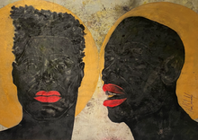 Load image into Gallery viewer, Navel Seakamela (PAR)&lt;br&gt;2 Heads I, 2021&lt;br&gt;Popierius, mišri technika, 118×162