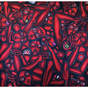 OBOU GBAIS (Ivory Coast) | Boogie Woogie, 2021 | Oil on canvas, 150×150 cm