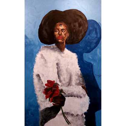 Samuel Sowatey (Ghana) | My World, 2021 | Acrylic on canvas, 214 x 137 ( 219 x 142)