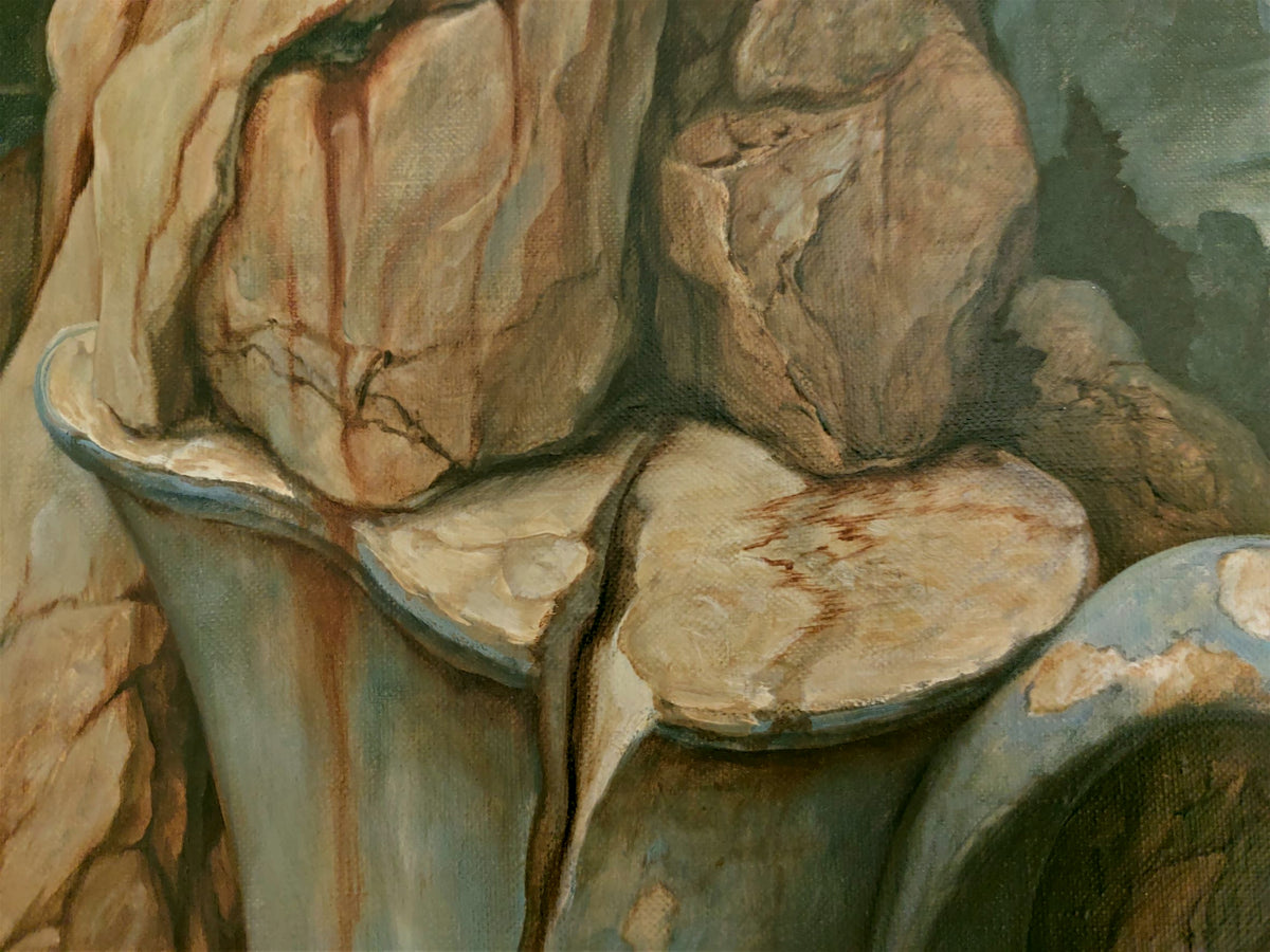 Samuel Bak | Still Life with Vessels, a. 1985 | Drobė, aliejus, 40x50 (45x55)