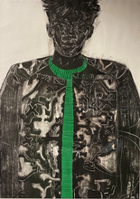Load image into Gallery viewer, Tiemar Tegene (Etiopija)&lt;br&gt;Color Green, 2021&lt;br&gt;Mišri technika, popierius, 70×50 (90x70) cm