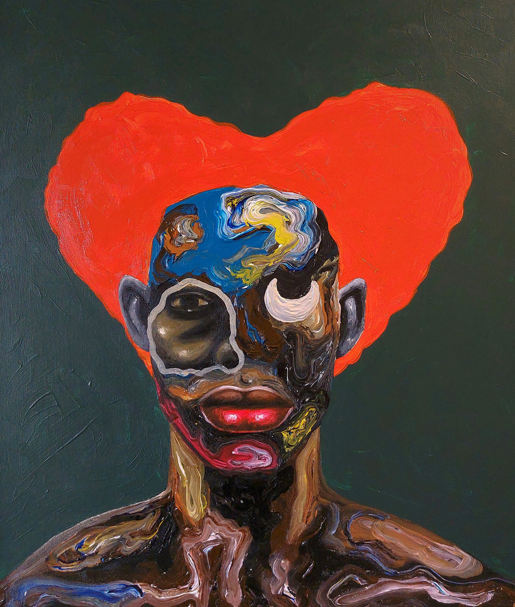 PABI DANIEL (Gana)<br>Untitled, 2022<br>Aliejus, akrilas, drobė, 68x58