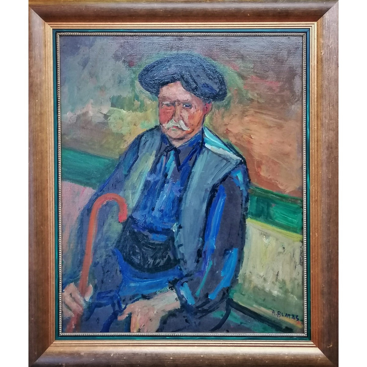 Arbit Blatas | Man in Ceret | Aliejus, drobė, 80x65 (97x82 cm)