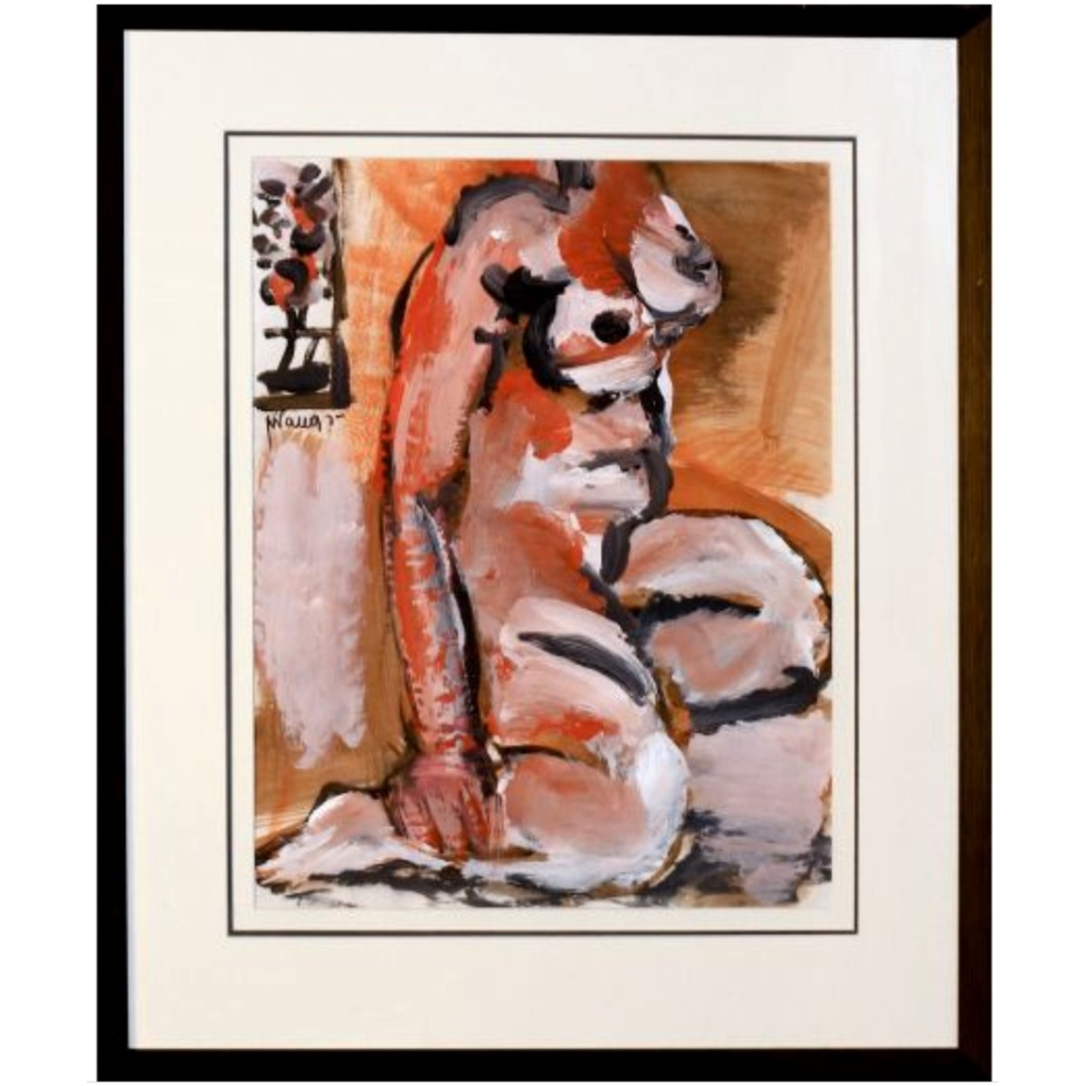 Pranas Gailius | Nude with Tree, 1998-2005 | Acrylic on paper, 56x43 (80.5x67)