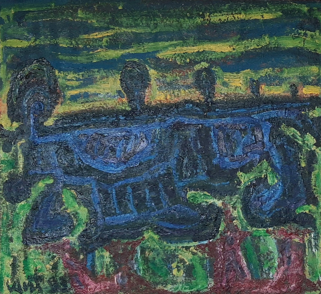 Valentinas Antanavičius<br>Be pavadinimo, 1993<br>Aliejus, kartonas, 88x99 (96x107)