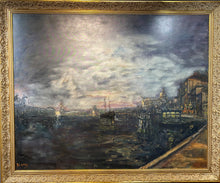 Load image into Gallery viewer, Arbit Blatas&lt;br&gt;The Storm on the Giudecca I (Venice)&lt;br&gt;Aliejus, drobė, 132x162 (154x184)