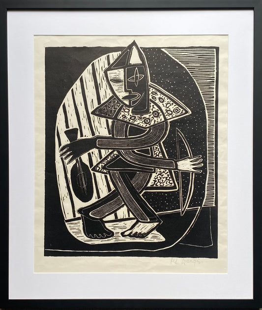 Alfonsas Dargis | Juokdarys / Clown, 1950 | Medžio raižinys,  50x40 (69x59)