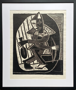 Alfonsas Dargis<br>Juokdarys / Clown, 1950<br>Medžio raižinys,  50x40 (69x59)