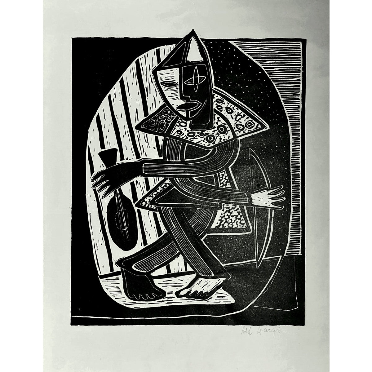 Alfonsas Dargis | Clown, 1950 | Woodcut, 50x40 (69x59)