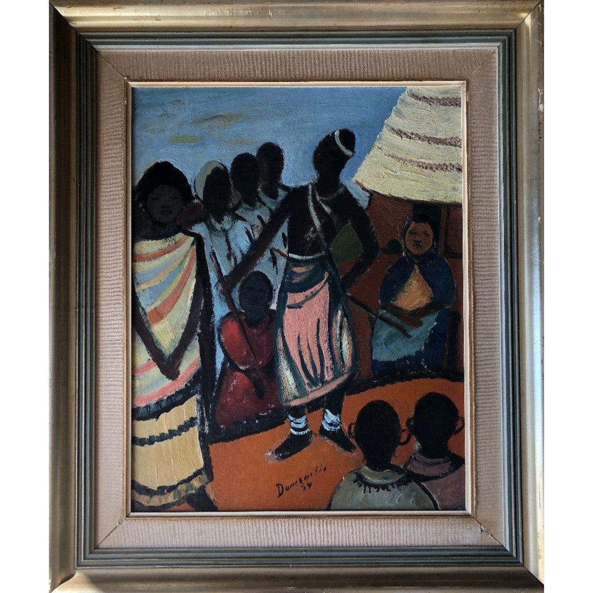 Pranas Domšaitis | Ceremonija, 1954 | Aliejus, kartonas, 58,5x47,5