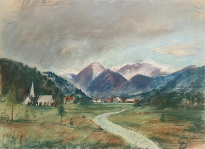 Pranas Domšaitis | Mountain Landscape | Pastel, paper, 43x58 (58x72)