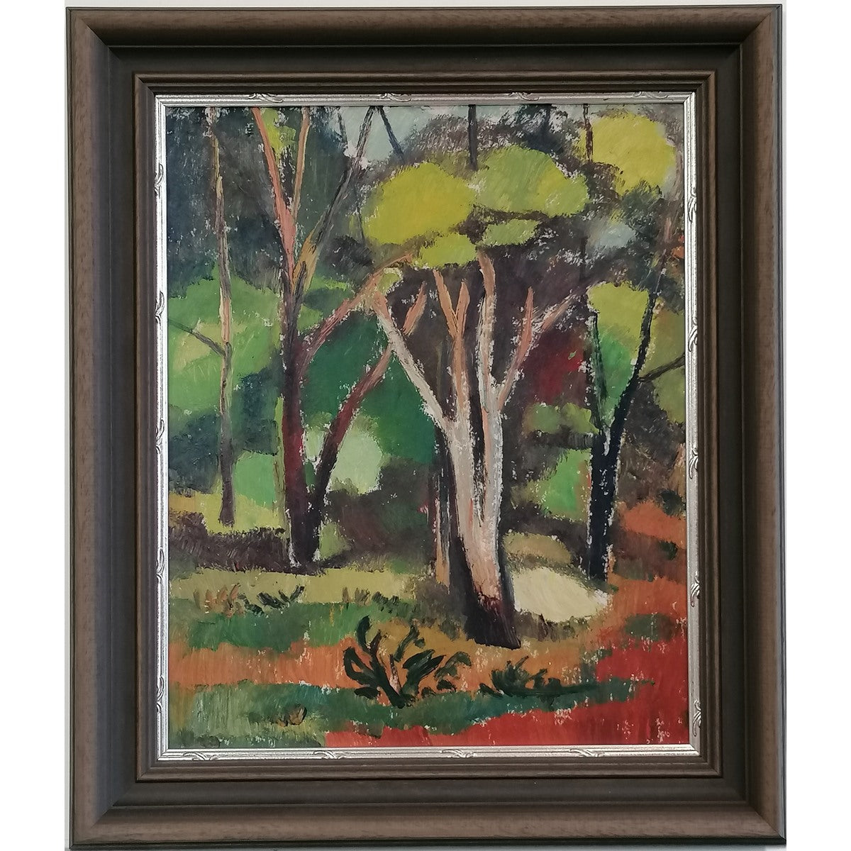 Pranas Domšaitis | Miškas Genadendale, ~1961 | Aliejus, kartonas, 46x37 (59x50)