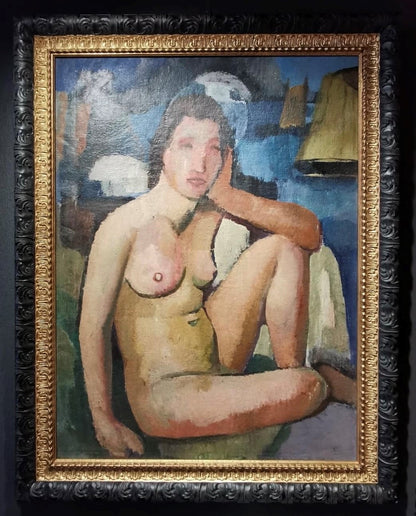 Pranas Domšaitis | Moters Aktas (Kuršių nerija) ~1930-1939 | Aliejus, drobė, 87x66 (99x77)