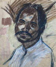 Load image into Gallery viewer, Pranas Domšaitis&lt;br&gt;Vyro portretas, 6-7 deš.&lt;br&gt; Pastelė, popierius, 41x33 (65x59)