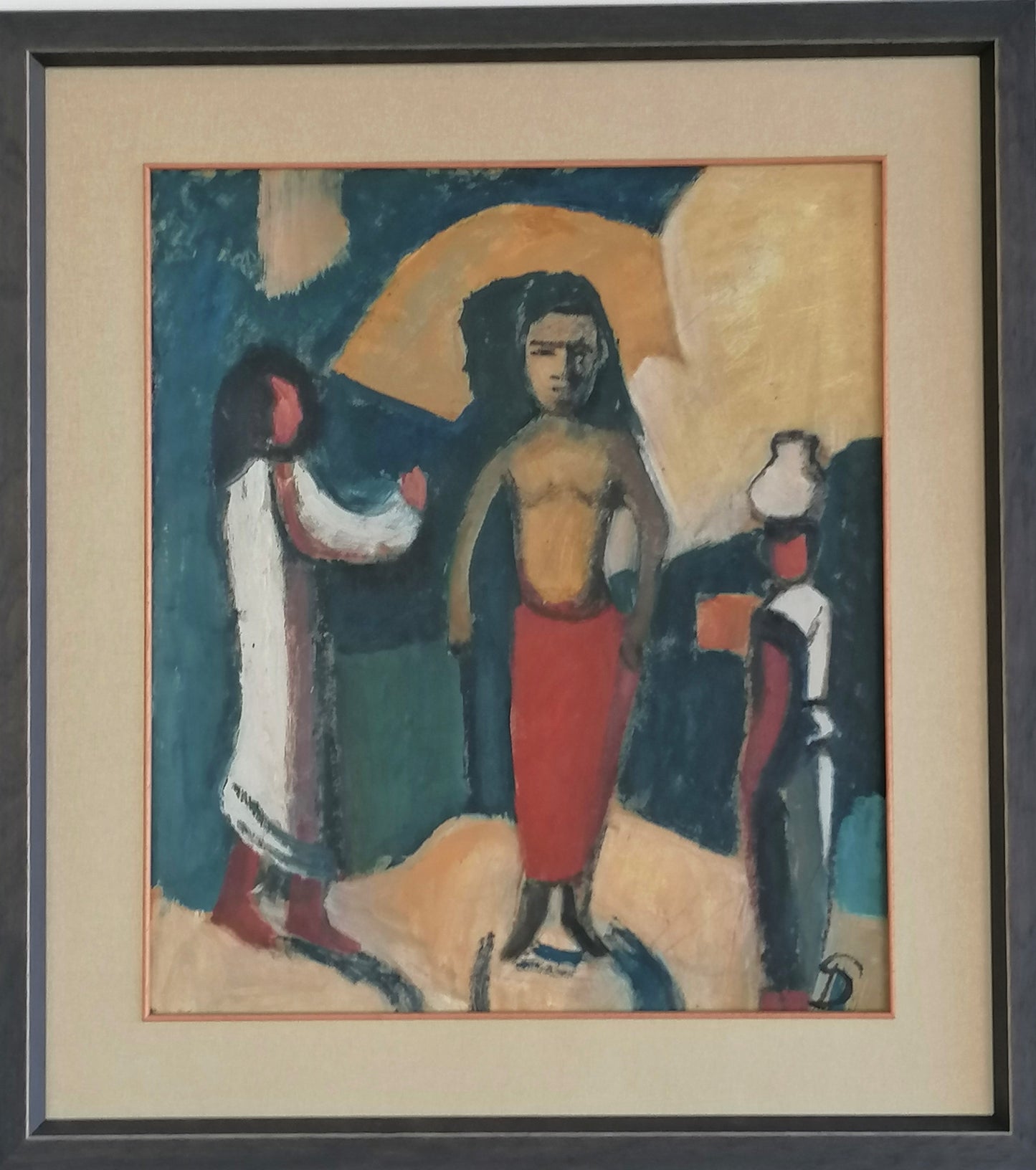 Pranas Domšaitis | Figures, 6th-7th decade | Oil, paper, cardboard, 55x47