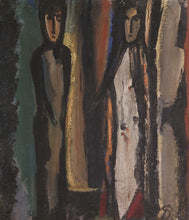 Load image into Gallery viewer, Pranas Domšaitis&lt;br&gt;Dvi figūros, 1955-62&lt;br&gt; Aliejus, kartonas, 57x50 (75x66)