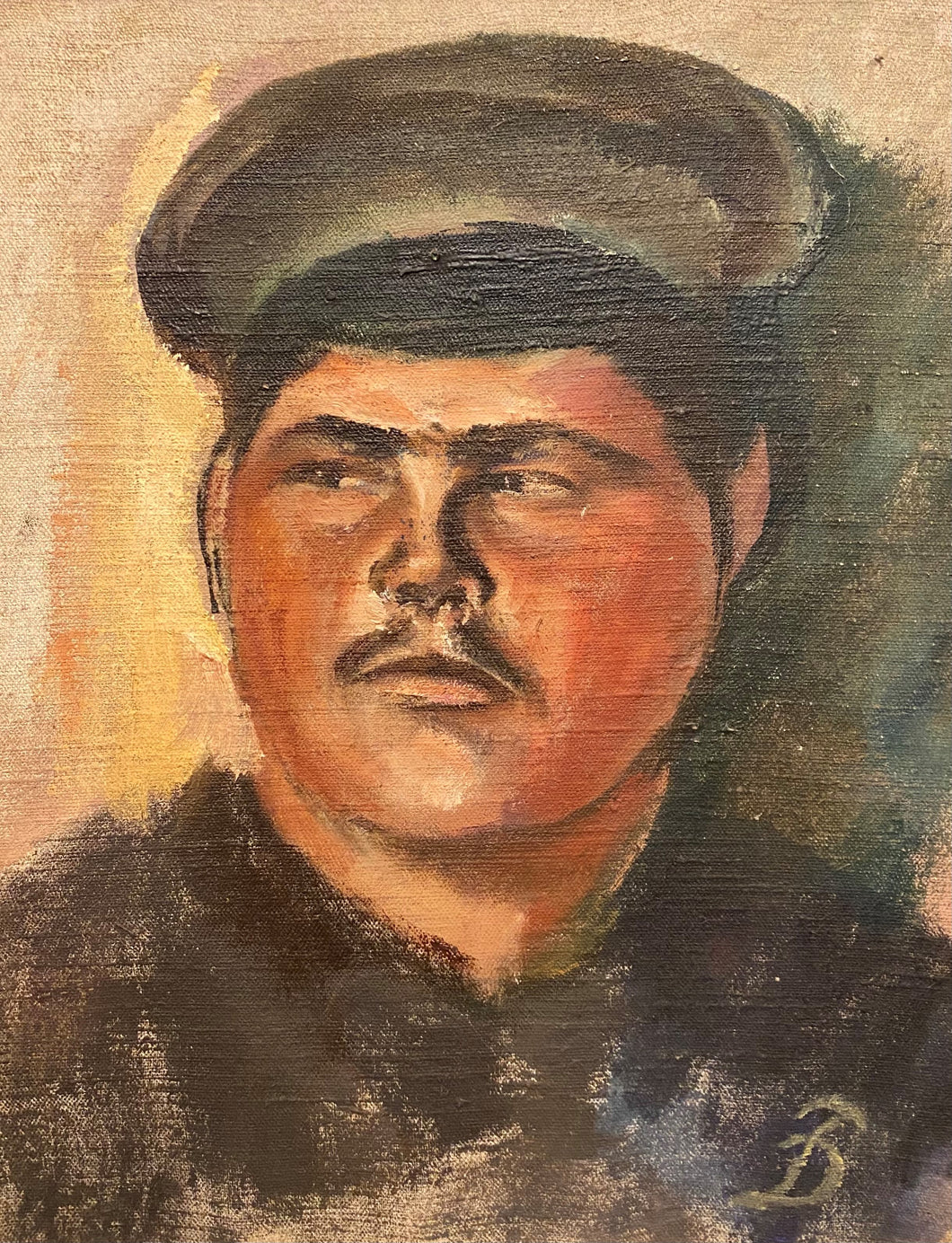 Pranas Domšaitis<br>Mongolese Nr.1, 1917-18<br>Aliejus, drobė ant kartono, 46x36 (60x50)