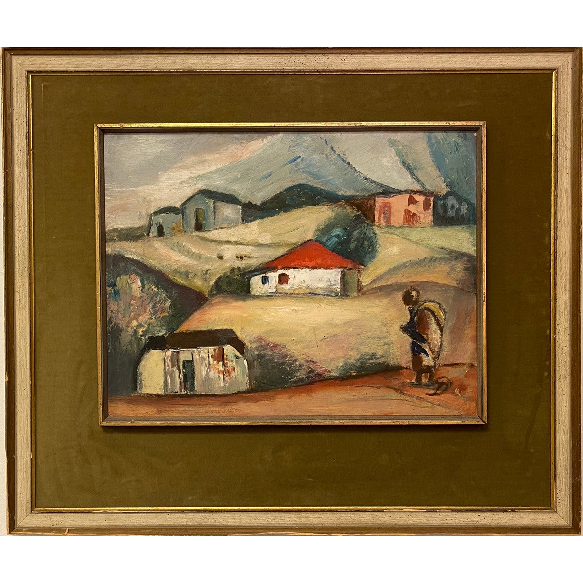 Pranas Domšaitis | Pondo Village | Oil on cardboard, 38x50