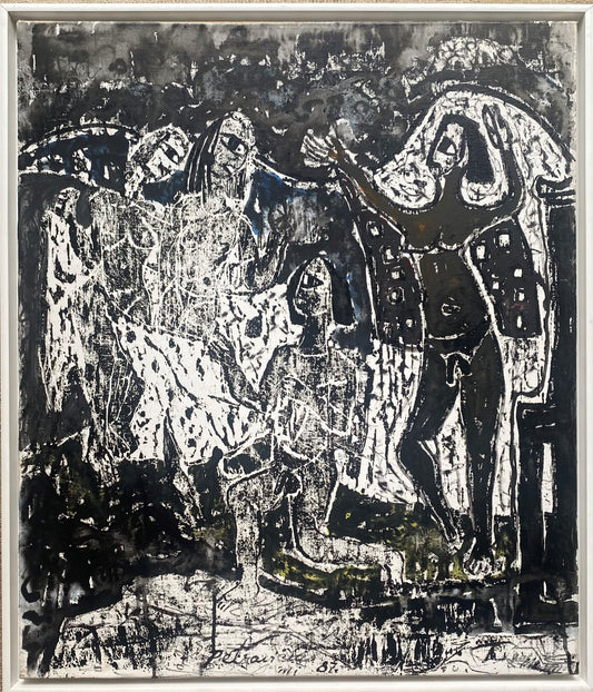 Viktoras Petravičius | Erotica, 1987 | Oil, mixed media, canvas, 71.5x61