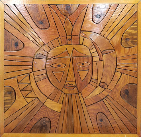 Vytautas Ignas | Sun and Moon | 1975, Wood, 46x46