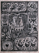 Load image into Gallery viewer, Vytautas Ignas&lt;br&gt;Vyras ir moteris, 1971&lt;br&gt;Linoraižinys popierius 4/75, 40x30