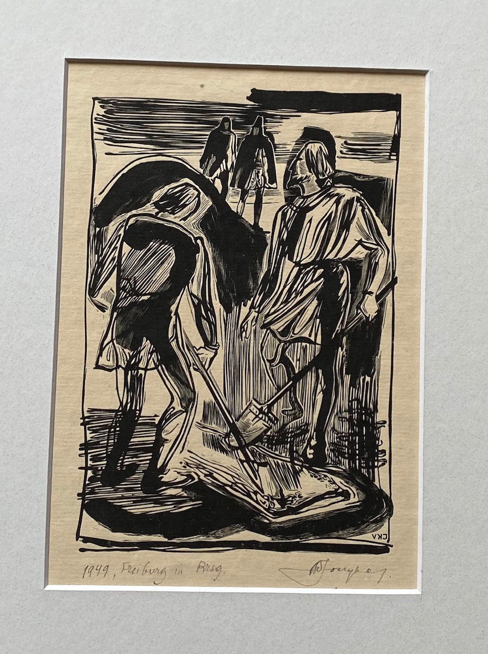 Vytautas Kazimieras Jonynas | Iliustracija Hamletui, 1949 | Medžio raižinys popierius, 18x12 (34x26)