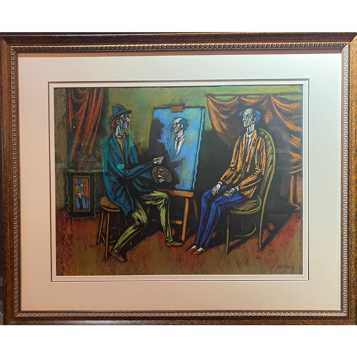 Vytautas Kasiulis | Dailininko dirbtuvėje 1948-1949 | Pastelė, popierius, 50x65